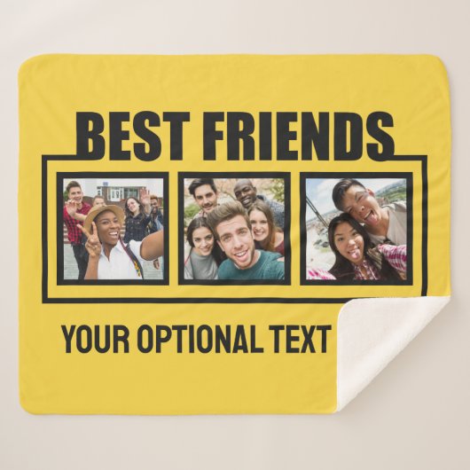 Best Friends benutzerdefinierte Fotos, Text & Farb Sherpadecke (Vorderseite (Horizontal))