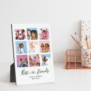 Best Friends BESTE FREUNDIN Foto Grid Collage Hear Fotoplatte