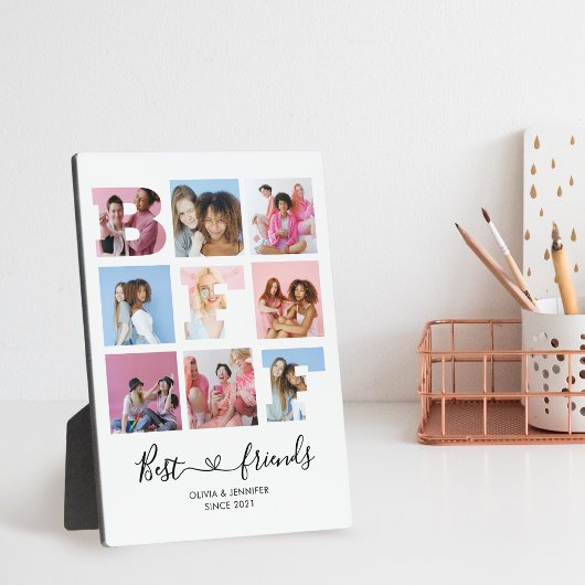 Best Friends BESTE FREUNDIN Foto Grid Collage Hear Fotoplatte