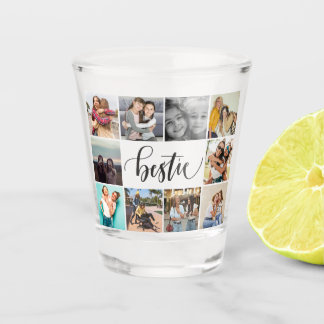 Best friends Bestie 10 Foto handschriftlich modern Schnapsglas