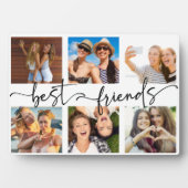 Best Friends Bestie Foto Collage Trendy Script Fotoplatte (Vorderseite)