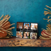 Best Friends Bestie Foto Collage Trendy Script Fotoplatte (Seite)