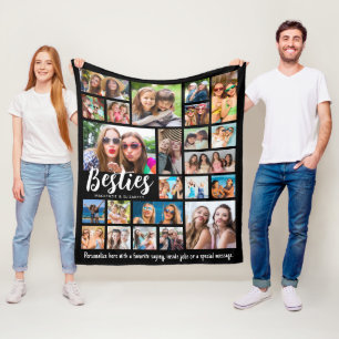 Best Friends BESTIES 23 Foto Collage Custom Fleecedecke