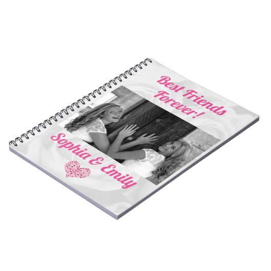 Best Friends Besties BESTE FREUNDIN Foto-Namen Nie Notizblock (Linke Seite)