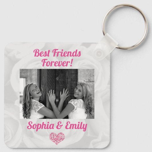 Best Friends Besties BESTE FREUNDIN Foto-Namen Nie Schlüsselanhänger (Rückseite)