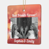 Best Friends Besties BESTE FREUNDIN Fotobezeichnun Keramikornament (Links)