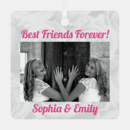 Best Friends Besties BESTE FREUNDIN Niedlich Rosa Ornament Aus Metall