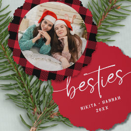 Best Friends Besties Christmas Photo Keepsake Ornament Karte