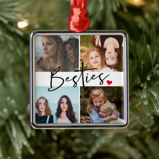 Best Friends Besties Foto Ornament Aus Metall (Baum)
