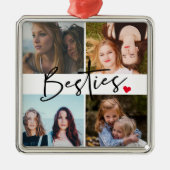 Best Friends Besties Foto Ornament Aus Metall (Vorne)