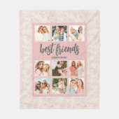 Best Friends BFF Pink Photo Collage with Names Fleecedecke (Vorderseite)