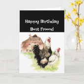 Best Friends Birthday Funny Chicken Tender Karte (Gelbe Blume)