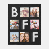 Best Friends Black Silver Foto Collage Fleecedecke (Vorderseite)