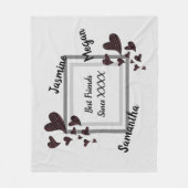 Best Friends Bright Red Heart Long Friendship Fleecedecke (Vorderseite)