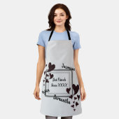 Best Friends Bright Red Heart Long Friendship Schürze (Getragen)