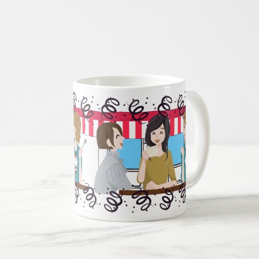 Best Friends & Café Vibes Kaffeetasse (VorderseiteRechts)