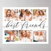 Best Friends Calligraphy Foto Collage Poster (Vorne)