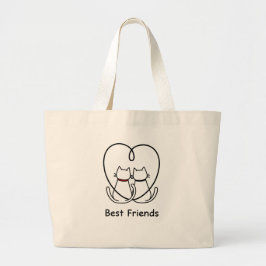 Best Friends Cats Heart Tail Jumbo Stoffbeutel