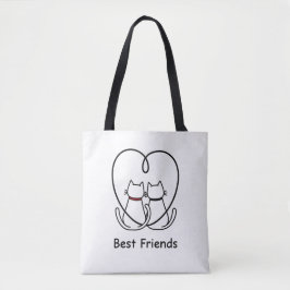 Best Friends Cats Heart Tail Tasche