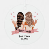 Best Friends Christmas Metal Circle Ornament Aus Metall (Vorderseite)