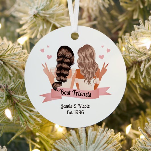 Best Friends Christmas Metal Circle Ornament Aus Metall (InSitu)