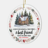 Best Friends Christmas | Personalisierter Urlaub Keramik Ornament (Links)