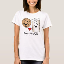 Best Friends Cookies und Milk Cartoon T - Shirt