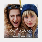 Best Friends Create Your Own Photo Modern Script Keramikornament (Vorderseite)