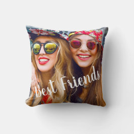 Best Friends Cursive Script Square Foto Kissen
