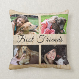 Best Friends Custom 4 Dog Foto Collage Kissen