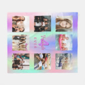Best Friends Custom Foto Collage Regenbogen lila Fleecedecke (Vorderseite (Horizontal))