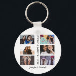 Best Friends custom names and 6 photo collage bff  Schlüsselanhänger<br><div class="desc">This Design has an easy collage template where you can upload your 6 favorite bestie pictures.
This will be the perfect gift to show your love for your best friend.
You can personalize the gift with your names!
gift for birthdays ,  holidays,  friendship day etc. to show your love.</div>