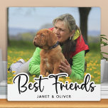 Best Friends Custom Pet Dog Foto Fotoplatte<br><div class="desc">Feiern Sie Ihren besten Freund mit einem Haustier Foto besten Freunde Sake-Plakette halten. Ob Geburtstag,  Weihnachten,  Muttertag oder Vatertag,  dies ist ein wunderbares Geschenk für alle Hundemütter,  Katzenmütter und alle Liebhaber von Haustieren! Personalisiert mit Namen. COPYRIGHT © 2020 Judy Burrows,  Black Dog Art - Alle Rechte vorbehalten</div>