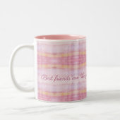 Best Friends Designer Rosa Karierte Tasse (Links)