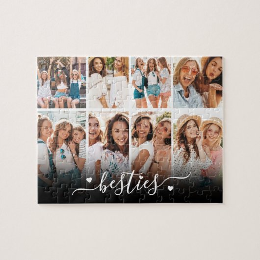Best Friends Elegant BFF Collage Photo Puzzle (Horizontal)