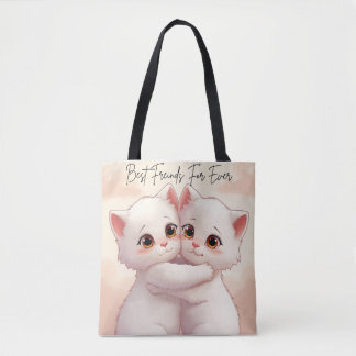 Best Friends For Ever Tote Bag - Cute Hugging Kawa Tasche