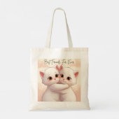 Best Friends For Ever Tote Bag - Two Cute Hugging  Tragetasche (Rückseite)