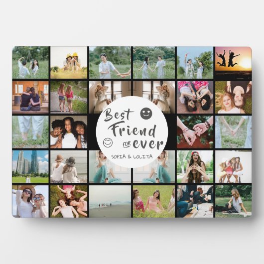Best Friends Forever 28-Foto Collage Plaque Fotoplatte (Vorderseite)