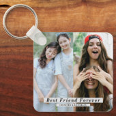 Best Friends Forever 4-Foto Collage mit Namen Schlüsselanhänger (Vorderseite)