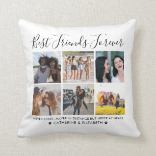 Best Friends Forever 6 Foto Collage Quote Script Kissen