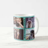 Best Friends Forever 6 Foto Custom Collage Blue Kaffeetasse (VorderseiteRechts)