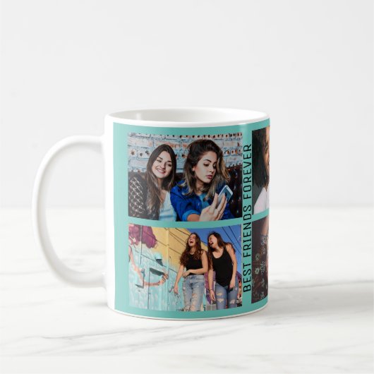 Best Friends Forever 6 Foto Custom Collage Blue Kaffeetasse (Links)