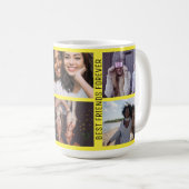 Best Friends Forever 6 Foto Custom Collage Gelb Kaffeetasse (VorderseiteRechts)