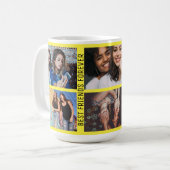 Best Friends Forever 6 Foto Custom Collage Gelb Kaffeetasse (Vorderseite Links)