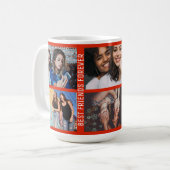 Best Friends Forever 6 Foto Custom Collage Red Kaffeetasse (Vorderseite Links)