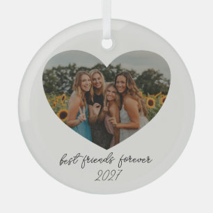 Best Friends Forever BESTE FREUNDIN Custom Heart F Ornament Aus Glas