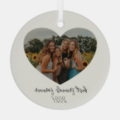 Best Friends Forever BESTE FREUNDIN Custom Heart F Ornament Aus Glas (Rückseite)