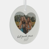Best Friends Forever BESTE FREUNDIN Custom Heart F Ornament Aus Glas (Vorderseite Rechts)