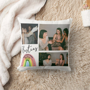 Best Friends Forever Bestie Rainbow Foto Collage Kissen