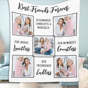 Best Friends Forever Custom 5 Foto Freundschaft Fleecedecke